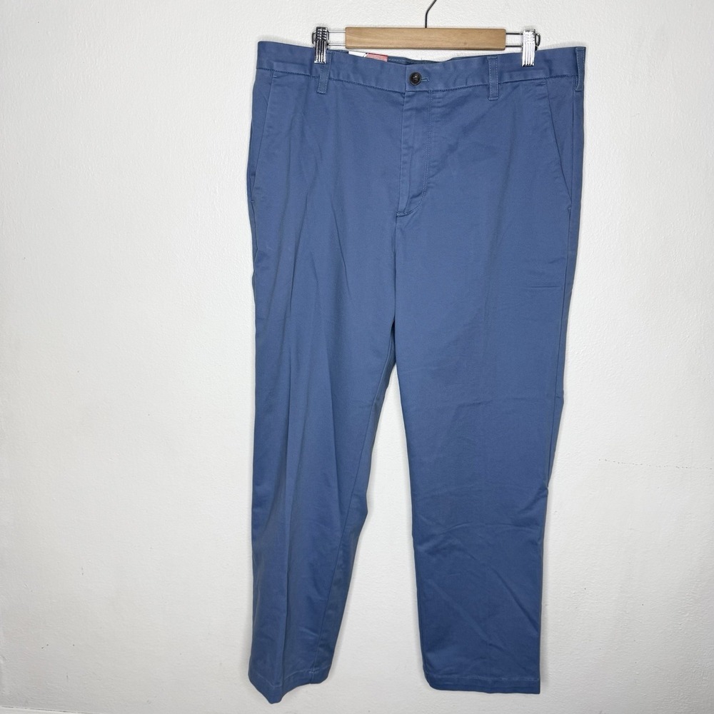 New‎ IZOD Straight Fit Sport Flex Blue Flat Front Pants Men's 38x30 Preppy